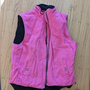Roper Canvas Work Ranch Vest - Fleece Lined - Pink - Size Medium